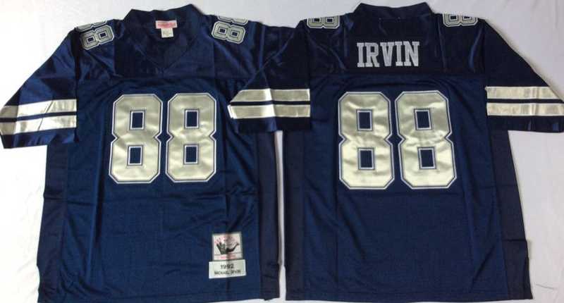 Cowboys 88 Michael Irvin Navy M&N Throwback Jersey->nfl m&n throwback->NFL Jersey
